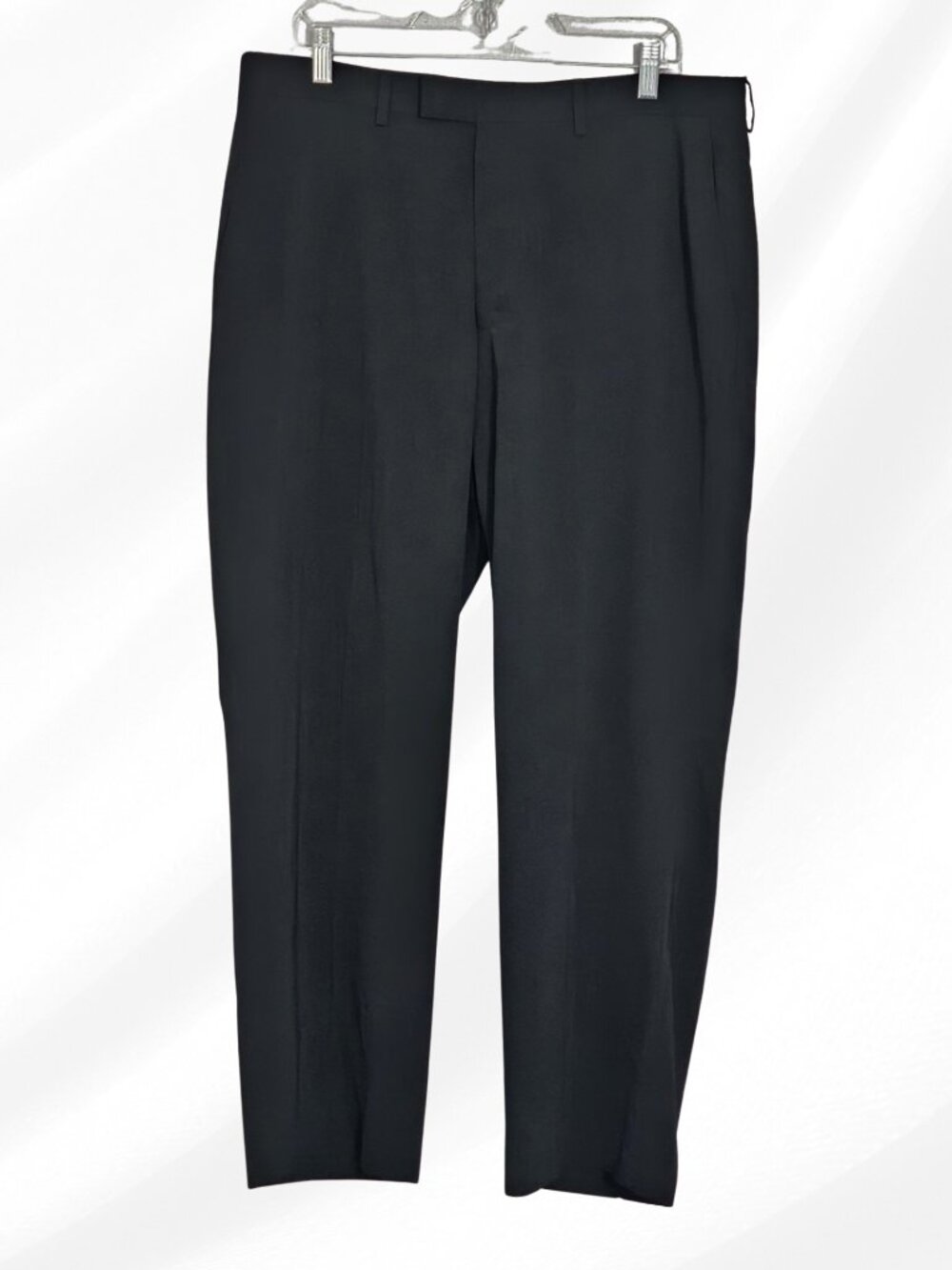 2/$20 Haggar Black Flat Front Dress Pants Mens Size 36 Classic Fit Slacks